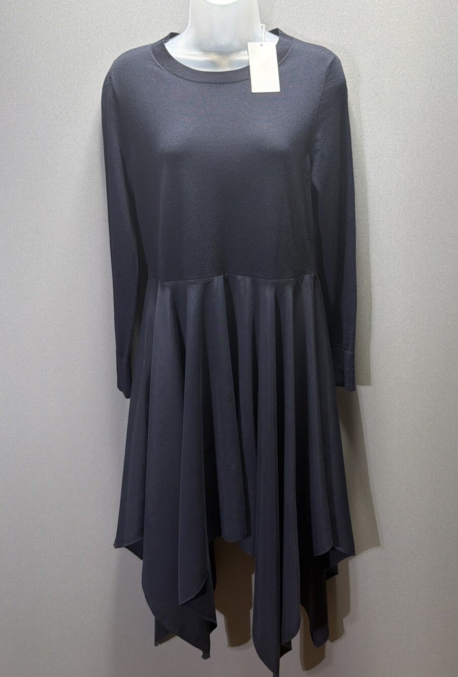 COS 100% Wool & 100% Lyocell Asymmetrical Sweater Dress, Size Small Womens NWT